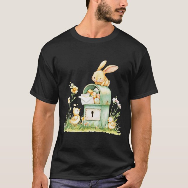 T-shirt Boîte Aux Lettres Bunny Livrant Avec Oeufs (Devant)