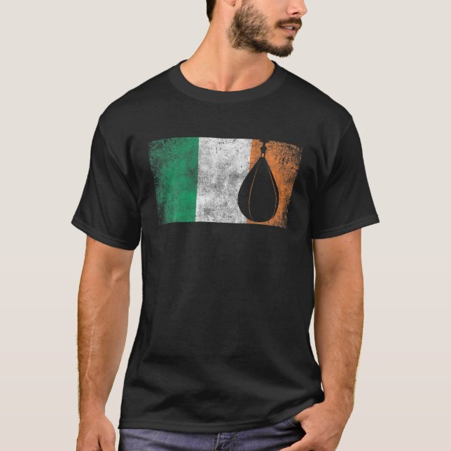 T-shirt Boîte Boxer Boxing Cadeau St. Patrick's Day Drapea (Devant)