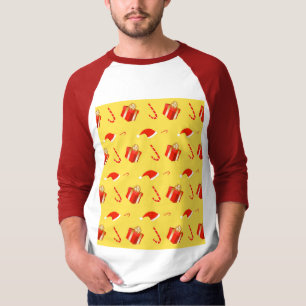 T-shirt Boîte cadeau de Noël sucre de canne chapeau de Noë