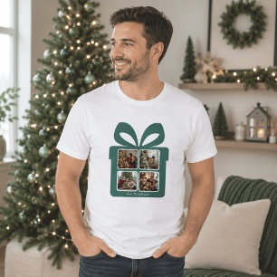 T-shirt Boîte cadeau photo de Noël moderne personnalisée