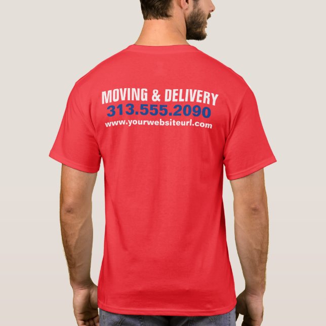 T-shirt Boîte Camion Moving Hauling Livraison Société (Dos)