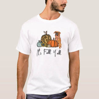 T-shirt Boîte de Boxer de Citrouille d'Automne à Tous