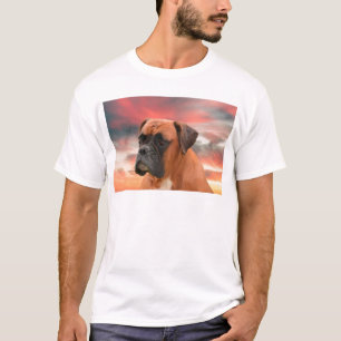 T-shirt Boîte de Boxer Mignon Peinture à l'eau et à l'huil