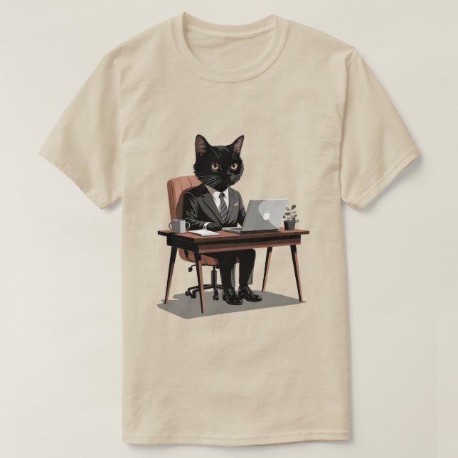 T-shirt BOÎTE de chat noir (Design devant)