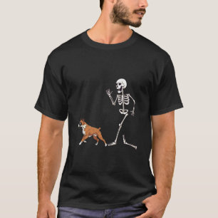 T-shirt Boîte de Halloween drôle Boxer et squelette
