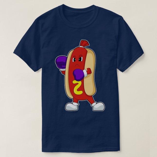T-shirt Boîte de Hotdog Boxer Gants de boxe Boxe 2 (Design devant)