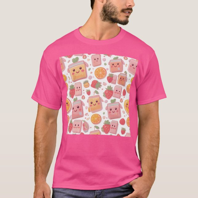 T-shirt Boite de jus de Kawaii Motif mûre fraises Orang (Devant)