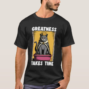 T-shirt Boîte de Litière pour Chat Drôle en Noir Ca