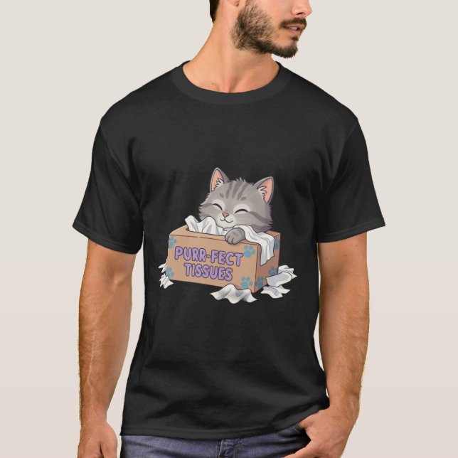 T-shirt Boîte de mouchoirs parfaite pour chat (Devant)