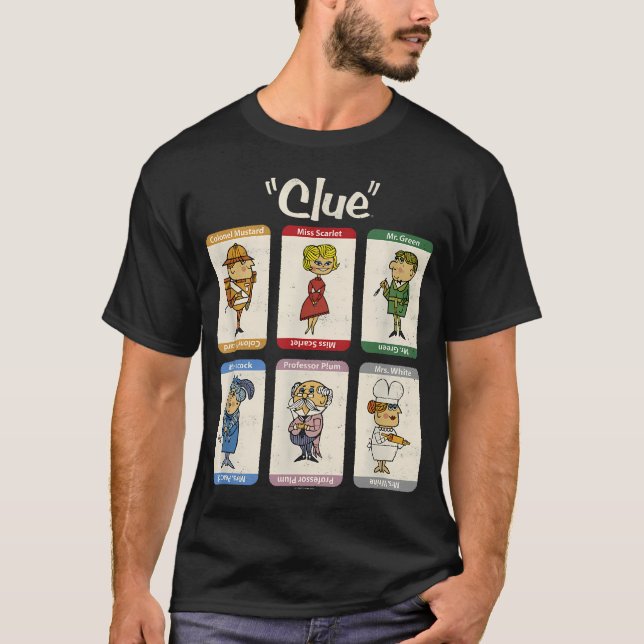 T-shirt Boîte de personnage rétro Clue (Devant)