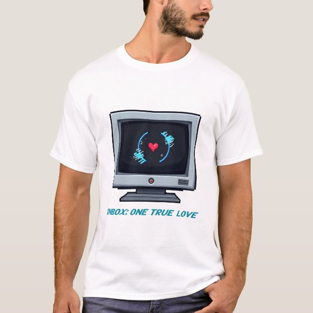 T-shirt Boîte de réception One True Love - Retro Computer  (Devant)