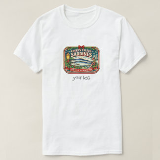 T-shirt Boîte de sardines de Noël vintage rétro Pôle Nord