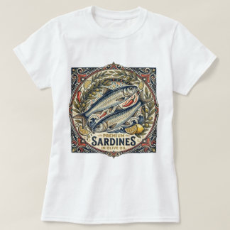 T-shirt Boîte de sardines marocaines vintage Rétro poisson