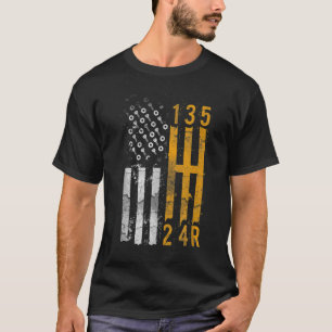 T-shirt Boîte de vitesses manuelle Drapeau américain Muscl