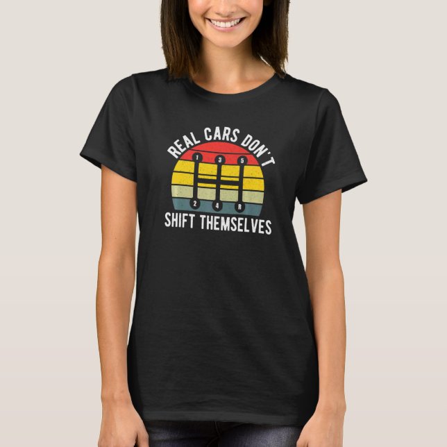 T-shirt Boîte de vitesses manuelle Voitures réelles Ne pas (Devant)