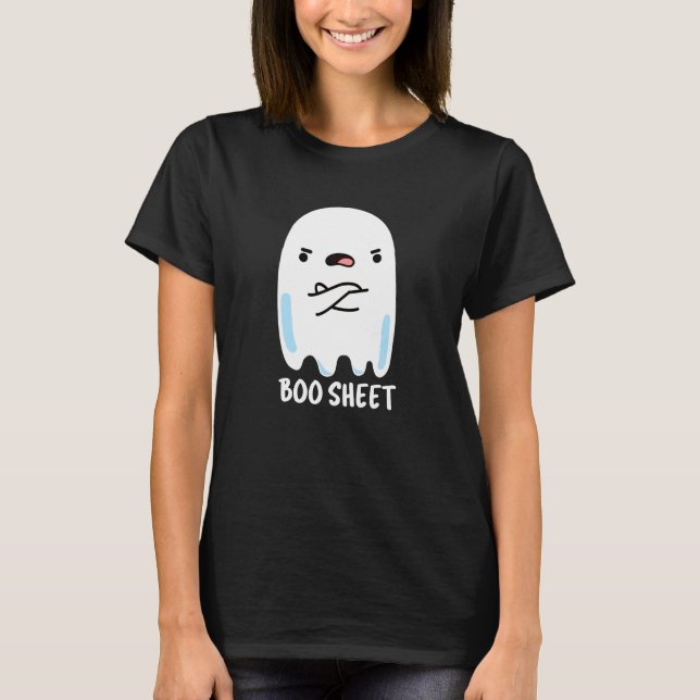 T-shirt Boite Fiche Funny Halloween Ghost Pun Dark BG (Devant)
