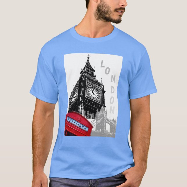 T-shirt Boîte téléphonique rouge personnalisée Londres Big (Devant)