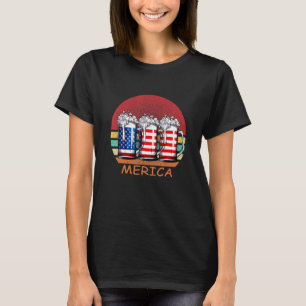 T-shirt Boîtes de bière Drapeau américain 4 juillet Hommes