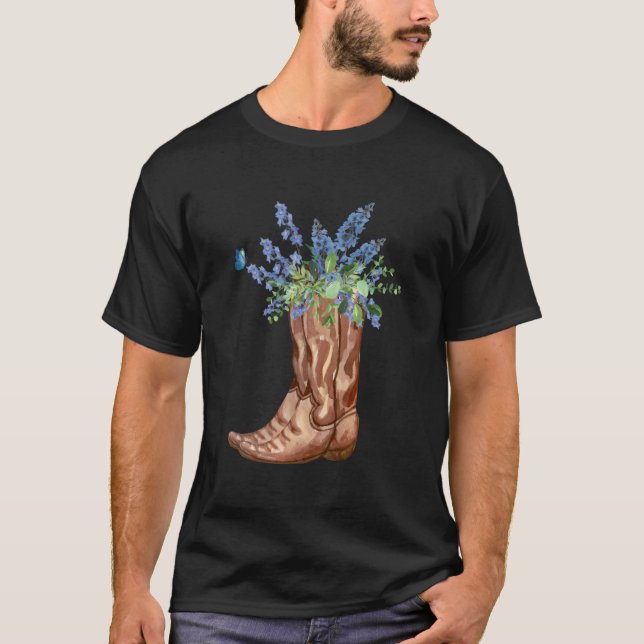 T-shirt Boites de rodéo de la fille de la fleur de Bluebon (Devant)