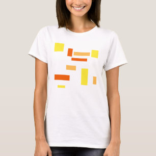 T-shirt Boîtes géométriques orange jaune Design d'art Abst
