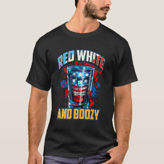 T-shirt Boîtier de Whiskey Patriozy Blanc Rouge
