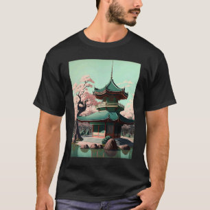 T-shirt Boîtier en fleurs de cerise vintage Graphique japo