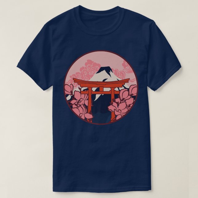 T-shirt Boîtier en fleurs de cerisier Art japonais Japon (Design devant)