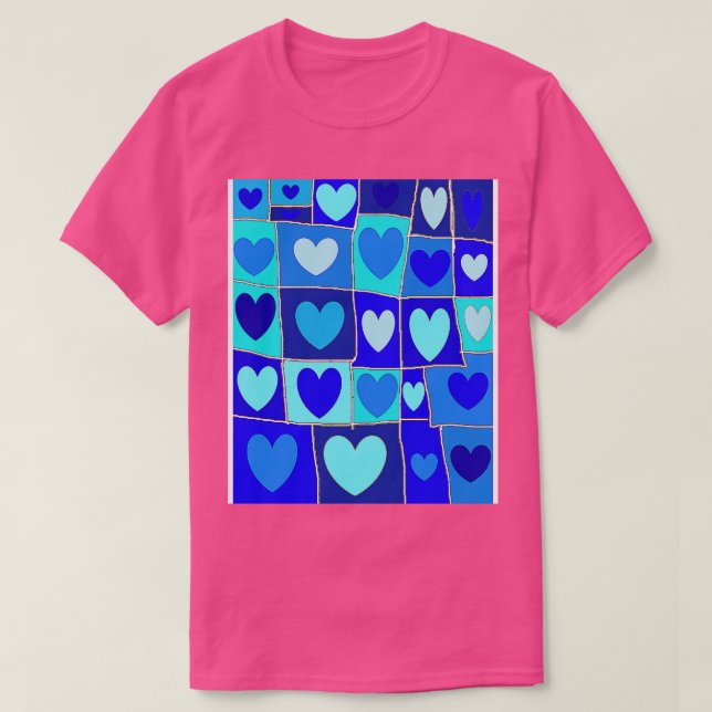 T-shirt Boîtier téléphonique Blue Hearts (Design devant)