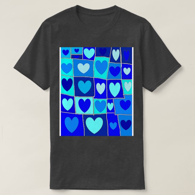T-shirt Boîtier téléphonique Blue Hearts 1 (Design devant)