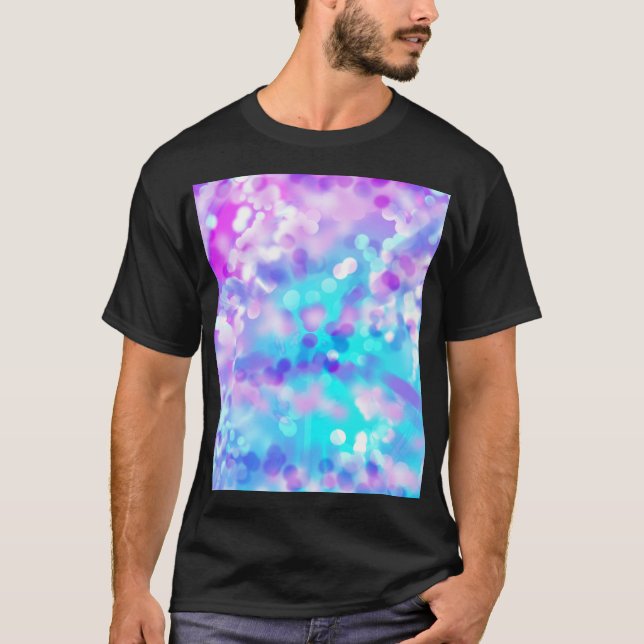 T-shirt Bokeh Violet Et Bleu 7518 (Devant)