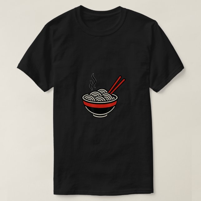 T-shirt Bol à ramen avec baguettes (Design devant)