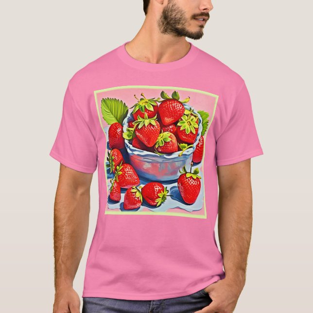 T-shirt Bol de fraises fraîches (Devant)