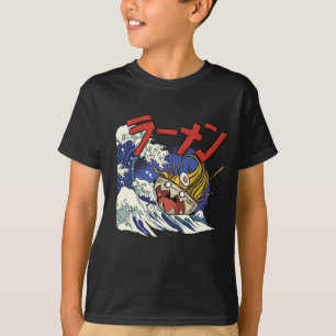 T-shirt Bol de ramen drôle pendant une tempête océanique