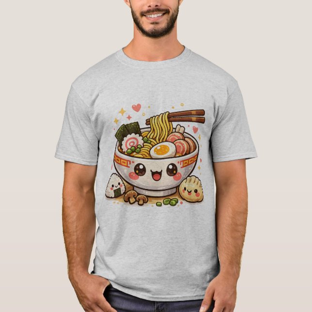T-Shirt Bol de Ramen Kawaii (Devant)