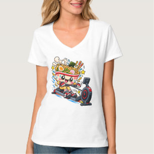 T-shirt Bol de ramen mignon Machine à ramer Dessin animé F