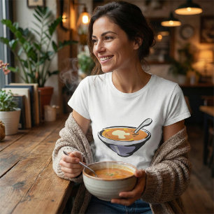 T-shirt Bol de soupe de tomates avec cuillère