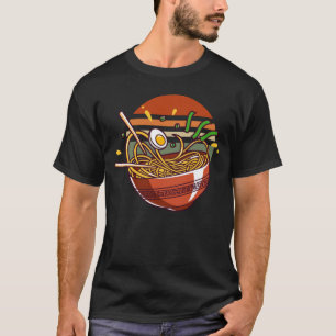 T-shirt Bol Ramen rétro avec baguettes nouilles japonaises