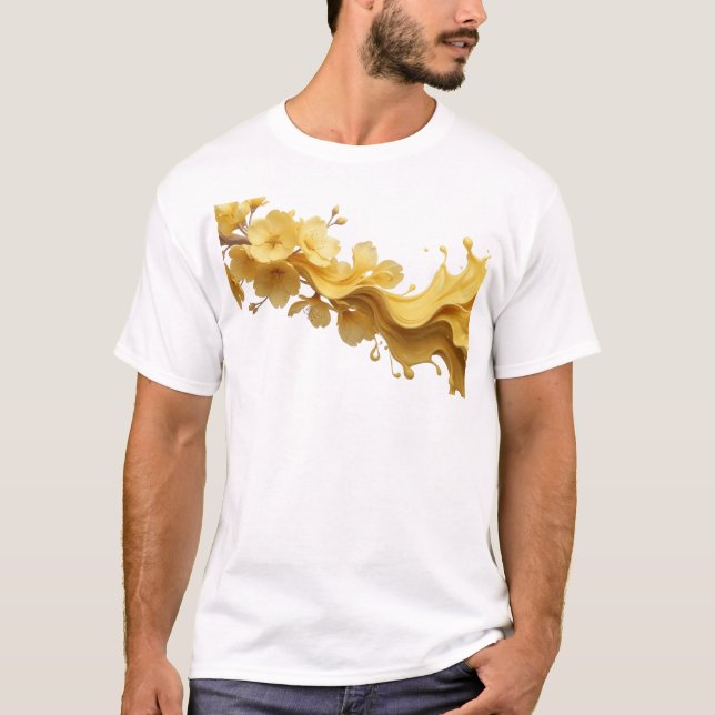 T-shirt Bold & Beautiful ABSTRACT FLOWER Designer Graphiqu (Devant)