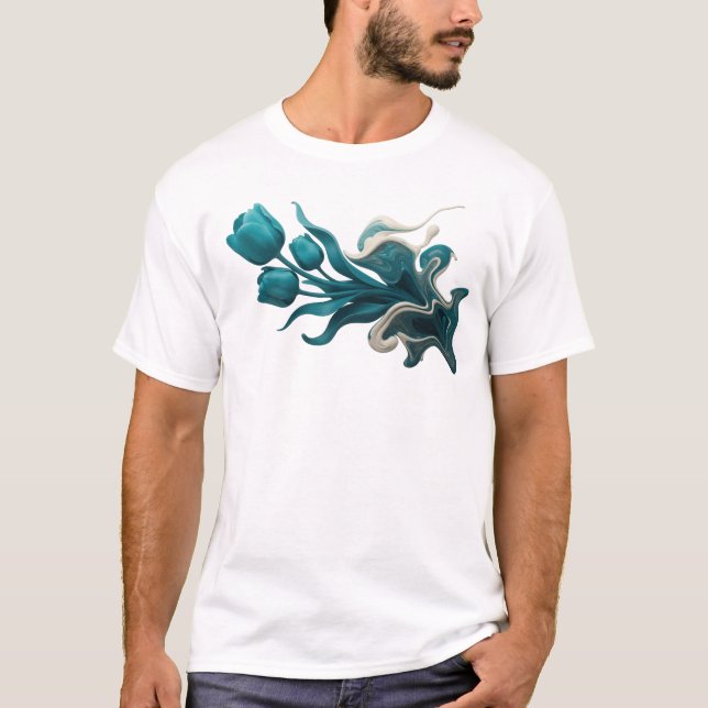 T-shirt Bold & Beautiful COMPOSITION D'ART FLEUR ABSTRAITE (Devant)