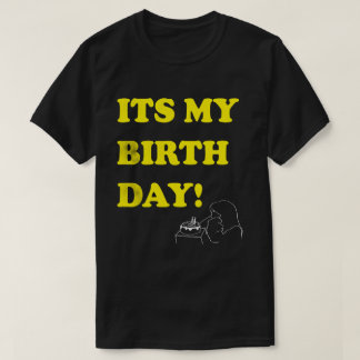 T-shirt Bold Birthday Text Minimal Line Art