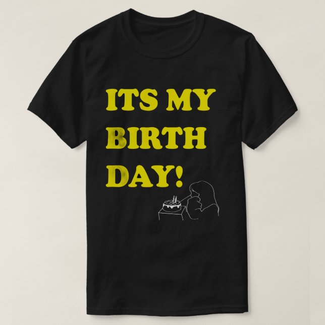 T-shirt Bold Birthday Text Minimal Line Art (Design devant)