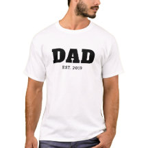 Bold Black & White Text Est Year Dad