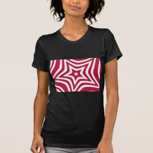 T-shirt Bold & Bright Red & White Star dans un Motif vecto