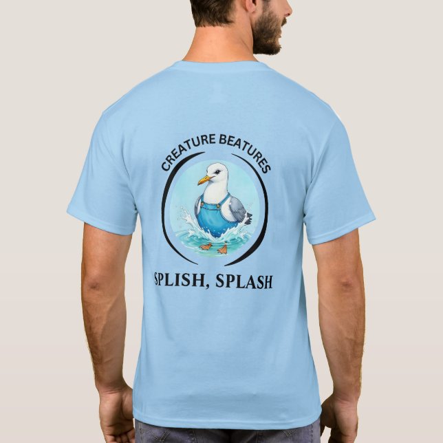 T-shirt bold Cartoon dressed up Seagull – splish splash  (Dos)