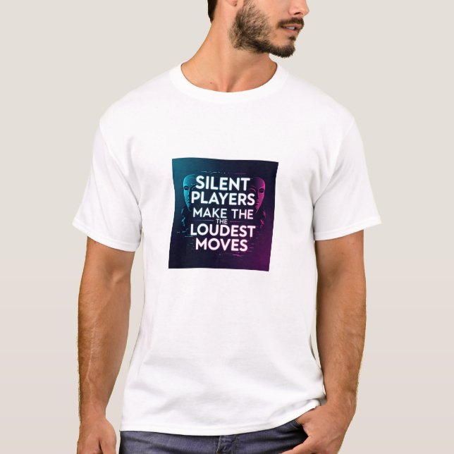 T-shirt Bold Digital Artwork with Silhouetted Masks and Mo (Devant)