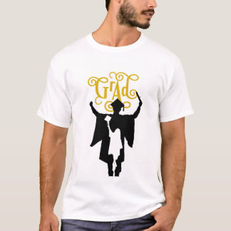 T-shirt Bold Graduation Silhouette with Flying Cap Joy
