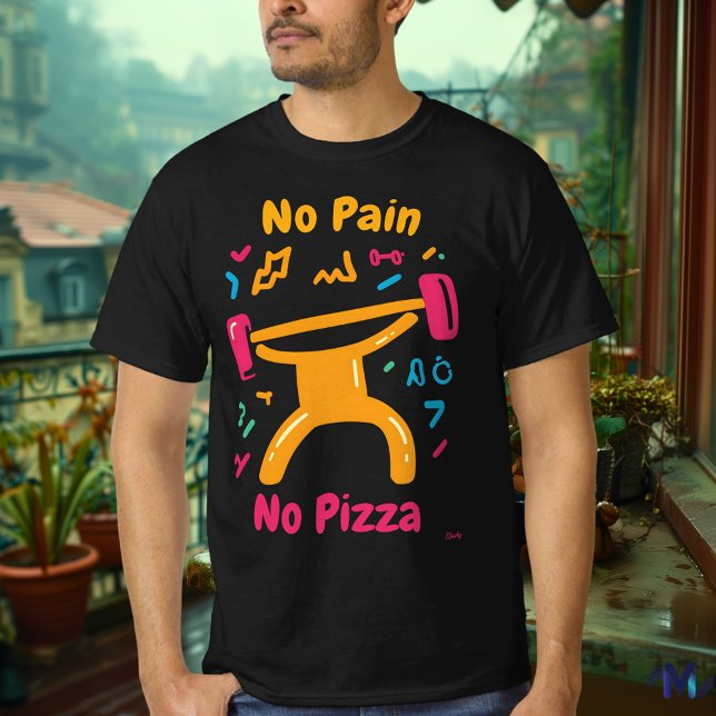 T-Shirt Bold Gym Pop Art Pizza (Créateur téléchargé)
