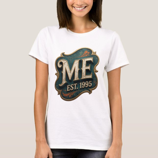 T-shirt Bold Or ME EST 1995 Texte en 3D (Devant)
