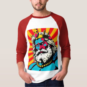 T-shirt Bold Pop Art Zeus - Colorful Greek God Illustratio