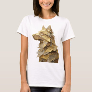 T-shirt Bold Silver GOLDEN WOLF Design Moderne